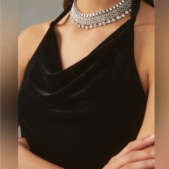 Anthropologie Velvet Halter Top. Excellent Condition, Size Small. Poly/Elastane - Picture 3 of 5